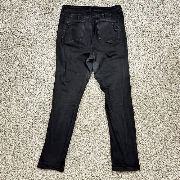 Wax Jean Women’s Size 14 Butt I Love You Stretch Distressed Black Stretch Skinny - Picture 2 of 11
